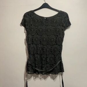 Elegant Black Lace Women Top